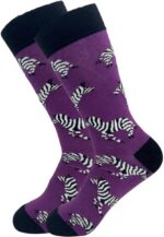 zebra sokken paars met zwart-wit ontwerp | maat 39–44