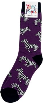 zebra sokken paars met zwart-wit ontwerp | maat 39–44